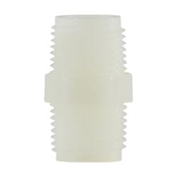 Male NPT pipe thread white nylon hex nipple fitting - Nylon 1/8 Hexagonal Nipple