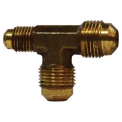 Male flared connection brass reducing tee fitting - 509 1/2 x 3/8 x 3/8 Tee - UB
