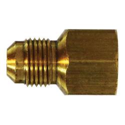 Durable 1/2 x 3/4 Light Pattern Male Flare to Female Iron pipe fitting for fluid systems.