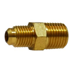 Durable plumbing adapter with check valve to prevent backflow – 1/4 Flare x 1/4 Male Iron Pipe with Check Valve.