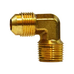 Solid brass elbow fitting with 90 degree bend for pipe direction change - Brass 1/2 x 1/2 90 Degree Elbow