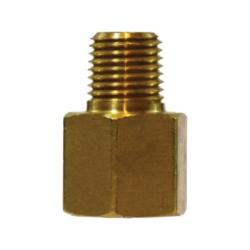 Brass pipe connector – 1/4 x 1/8 Female Flare x Male Iron Adapter.