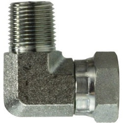 Male Elbow Swivel Adapter for truck air brake and pneumatic fittings - 1/4 x 1/2 Male Elbow Swivel Adapter