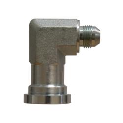 Steel hydraulic 90 degree split flange adapter for secure high pressure fluid connections - 90 Split Flange Adapter Code 61