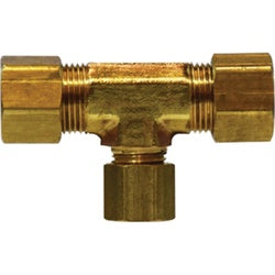 Threaded reducing T-connector for secure fluid lines - 64 Reducing 1/4 x 1/4 x 3/16 x Tee