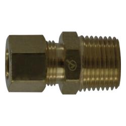 Brass plumbing fitting - Lead-Free 768 7/16 x 3/8 Male Adapter Compression x Male Iron Pipe
