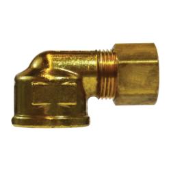 Compression to female NPT brass 90-degree elbow fitting - 3/8 x 1/4 Compression 90 Elbow Tube to Female Pipe Thread