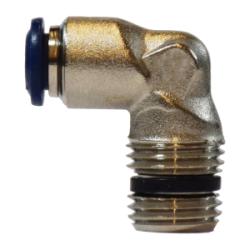 Nickel-plated elbow connector with push-in tube end and male iron pipe thread 1/4 x 1/8 Push-In x Male Iron Pipe Elbow Nickel-Plated