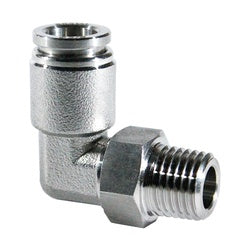 Metal pipe fitting 1/4 x 1/8 Push-In Stainless Steel Swivel Male Elbow