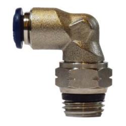 3/8 x 1/4 Push-In x Male Iron Pipe Swivel Elbow Nickel-Plated