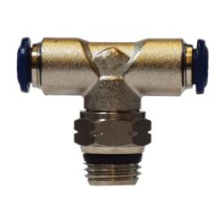 1/4 x 1/4 Push In x Male Iron Pipe Swivel Branch Tee Nickel Plated