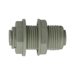 Durable plastic p.ush-in fitting for secure 1/2-inch tubing connections – 1/2 Plastic Push-In Bulkhead Union
