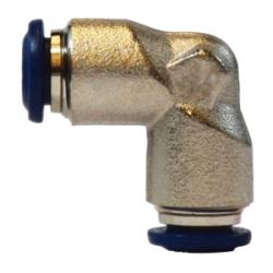 Push-in elbow union fitting for quick tubing connections - 1/2 Push-In Union Elbow Nickel-Plated 