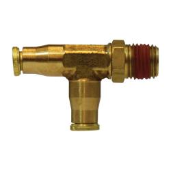 Push-in male swivel run tee for 1/4 x 1/4 tubing – 1/4 x 1/4 Push-In Male Swivel Run Tee