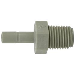 Versatile plastic fitting designed to adapt 5/16 stem to 1/4 male iron pipe — 5/16 x 1/4 Plastic Stem x Male Iron Pipe Adapter