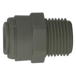 Lightweight plastic push-in fitting designed to connect 5/16 tubing to 1/4 male iron pipe — 5/16 x 1/4 Plastic Push-In x Male Iron Pipe Adapter