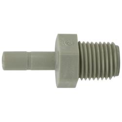 Versatile plastic fitting that adapts 1/2 stem to 1/2 male iron pipe — 1/2 x 1/2 Plastic Stem x Male Iron Pipe Adapter