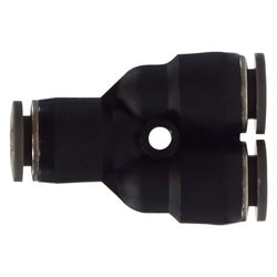 Black mechanical component - 1/8 Plastic PP Union Y Connector