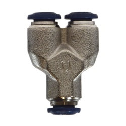 Corrosion-resistant nickel-plated Y adapter for 1/4-inch push-in connections – 1/4 Push-In Y Nickel-Plated Adapter