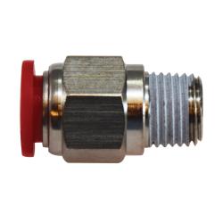 Metal fitting with red cap - 12mm x 1/2 Plastic Push-In Male Connector