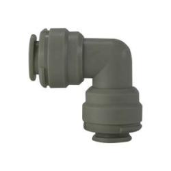 Gray plastic 90-degree push-in union elbow - 3/16 Plastic Push-In Elbow