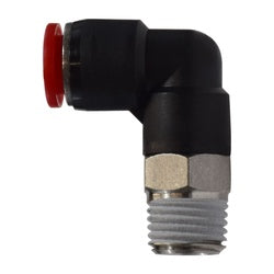Durable plastic swivel elbow for smooth 90-degree tube-to-thread connections - 12mm x 1/4 Plastic Push-In Tube Swivel Male Elbow