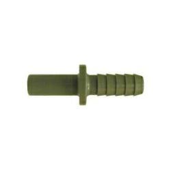 Plastic hose adapter featuring a 1/4-inch push-on hose stem connected to a 3/16-inch barbed fitting for secure tubing attachment – 1/4-inch Push-On Hose Stem x 3/16-inch Hose Barbed Adapter