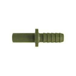 Plastic hose adapter featuring a 1/4-inch push-on hose stem connected to a 1/4-inch barbed fitting for secure tubing attachment – 1/4-inch Push-On Hose Stem x 1/4-inch Hose Barbed Adapter