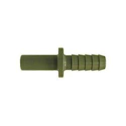 Plastic hose adapter featuring a 3/8-inch push-on hose stem connected to a 1/4-inch barbed fitting for secure tubing attachment – 3/8-inch Push-On Hose Stem x 1/4-inch Hose Barbed Adapter