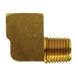 Brass long barstock 90-degree street elbow fitting with female NPT pipe thread to male NPT pipe thread - Lead-Free 7116L 1/4 Long Barstock Street Elbow