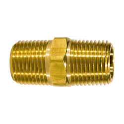 Light-pattern brass hex nipple for connecting pipes – 1/2 Light Pattern Hex Nipple.