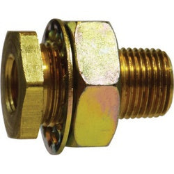 Durable bulkhead fitting for secure threaded connections – 3/8" FPT x 1/2" MPT Bulkhead Fitting
