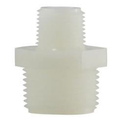 Hex-shaped nylon nipple, male threaded pipe fitting 1-1/4 x 1 Nylon Hexagonal Nipple