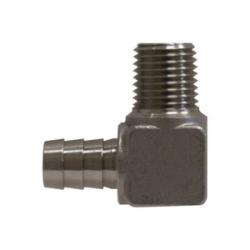 Stainless steel 90-degree male elbow - 3/8 x 3/8 Stainless Steel Barb Elbow