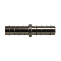 A stainless steel reducing splicer with hose barbs on both ends - 1/2 316 Stainless Steel Barb Splicer