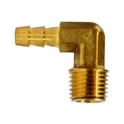 Brass 90° elbow with 3/4 inch hose barb and 1/2 inch male iron pipe threads, lead-free – 3/4 x 1/2 Hose Barb x Male Iron Pipe Elbow Lead-Free