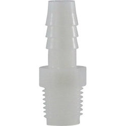 Lightweight corrosion-resistant nylon connector with a barb end and a male pipe thread — 2 x 2 Hose Barb x Male Iron Pipe White Nylon Adapter