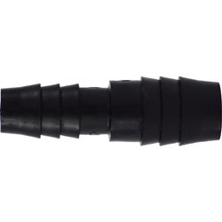 Polypropylene hose connector for compact plumbing and tubing systems, providing a secure barb-to-barb joint between 1/4 inch and 1/8 inch lines — 1/4 Barb x 1/8 Barb Polypropylene Splice