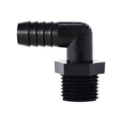 Black polyethylene elbow fitting for irrigation systems – 1 x 1 Hose Barb x Male Iron Pipe