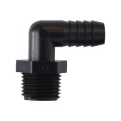 Polypropylene elbow for plumbing connections – 1/4 Barb x 1/2 Male Iron Pipe