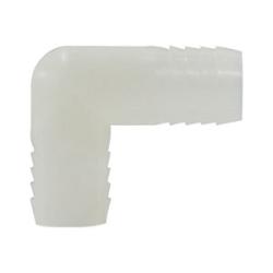 White nylon elbow connector with 2-inch hose barb union – 2 White Nylon Hose Barb Union Elbow