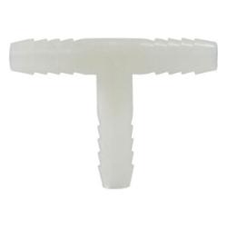 2 White Nylon Hose Barb Tee