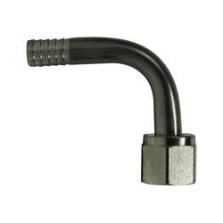 304 stainless steel 90° swivel adapter with 3/8 inch barb and 1/4 inch female flare, stem compression nut – 90 Swivel 3/8 Barb x 1/4 Female Flare 304 Stainless Steel Stem Compression Nut