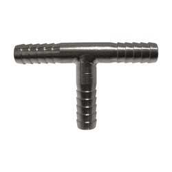 304 stainless steel thin-wall tee with 1/2 inch hose barb connections on all ends – Tee 1/2 Hose Barb All Thinwall - 304 Stainless Steel