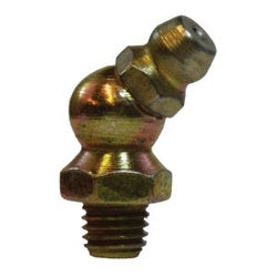 Metal fitting with threaded end - 1/4-28 45 Stainless Steel Grease Fitting