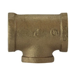 Durable red bronze reducing tee for multi-size plumbing connections — 1-1/2 x 3/4 x 3/4 Red Bronze Reducing Tee