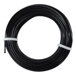 Coiled black cable with white labels - 1/2 Outer Diameter 100ft Black Nylon 12 Tubing
