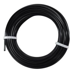 Coiled black cable with white labels - 5/32 Black - Air Brake Tubing 1000 Feet