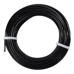 Coiled black cable with white labels - 5/32 Black - Air Brake Tubing 50 Feet