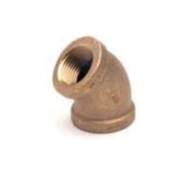 Lead-free domestic brass elbow at a 45-degree angle, highlighting its durable construction and threaded design – 1/8 Lead-Free Domestic Brass 45° Elbow